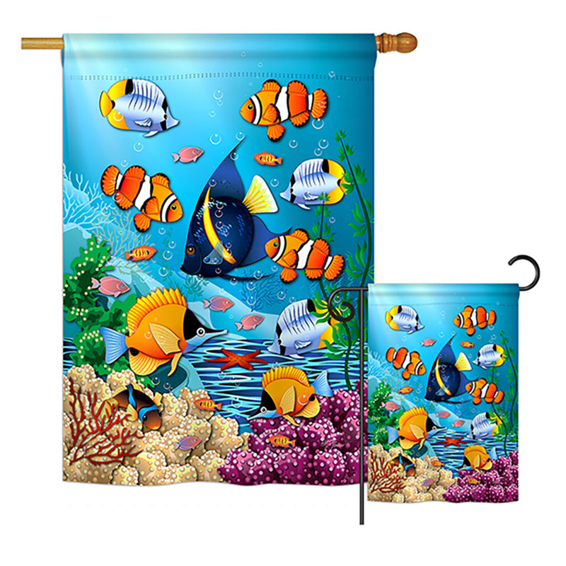 Ensemble de drapeaux de jardin en polyester 2 pièces Baston Impressions