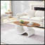Ensemble de 2 tables basses gigognes blanches-234684409
