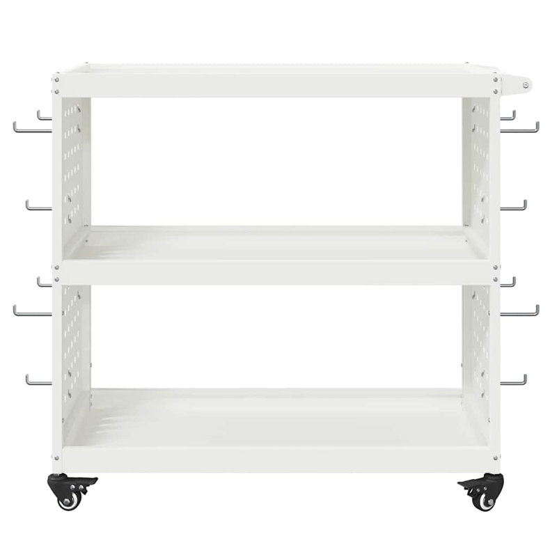 Tool Trolley With Shelf 75 X 35 X 73 Cm Cold-Rolded Steel, White