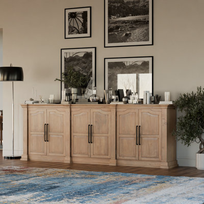 6-door Carved Solid Wood Sideboard
