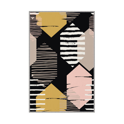 Luxurious Woven Carpet 5.2 x 7.5 ft, 100% Polyester, 0.4 in Pile Height | Antibacterial, Non-Slip PVC Dot Underside, Machine Washable | Elegant 3D Digital Print Design, Perfect for Living Room & Bedroom Décor