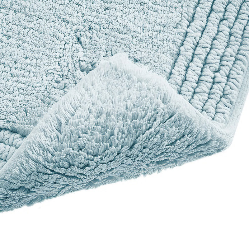 100% Cotton Tufted 3000 Gsm Reversible Bath Rug, Single- 72" L x 24" W, Blue