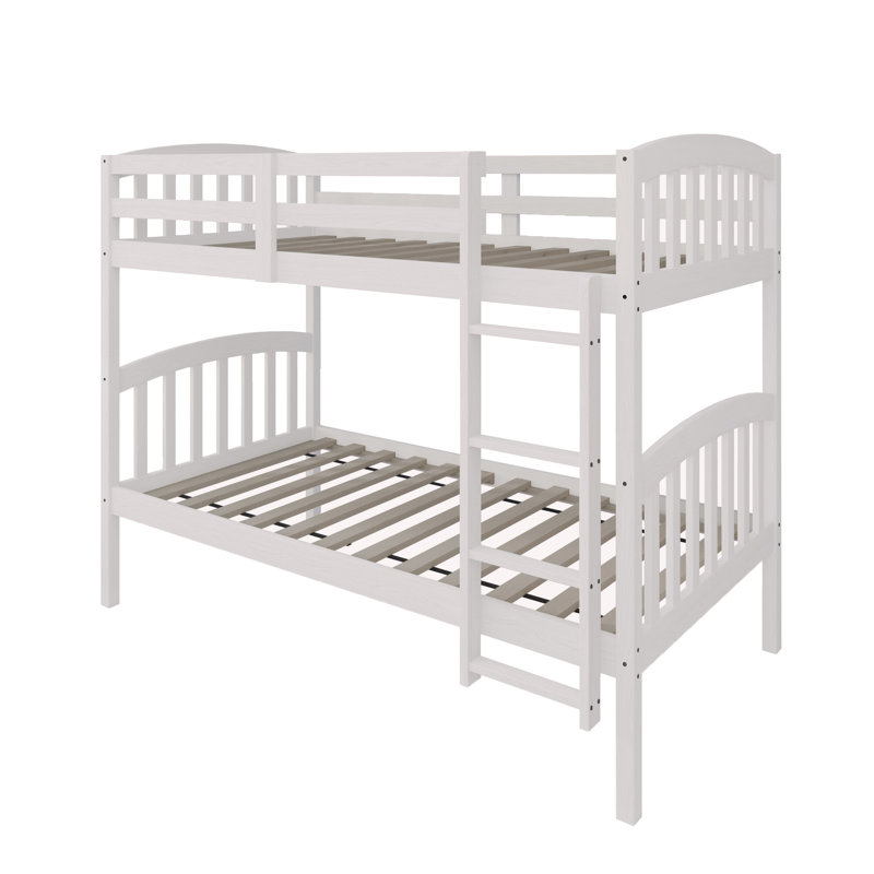 Jeeven Kids Twin Over Twin Bunk Bed, White