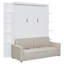 Grand lit escamotable mural avec canapé - Lit pliant peu encombrant pour chambre d'amis, bureau à domicile et studio, blanc-117548991