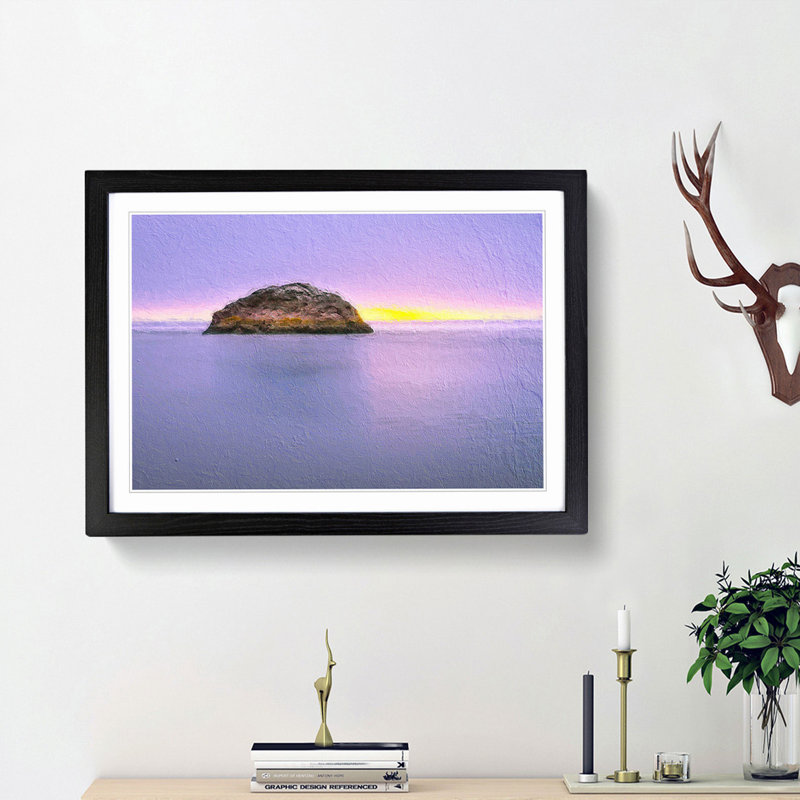 Sunset in Trinidad - Picture Frame Painting Print, 27cm H x 36cm W x 2cm D, Black Framed
