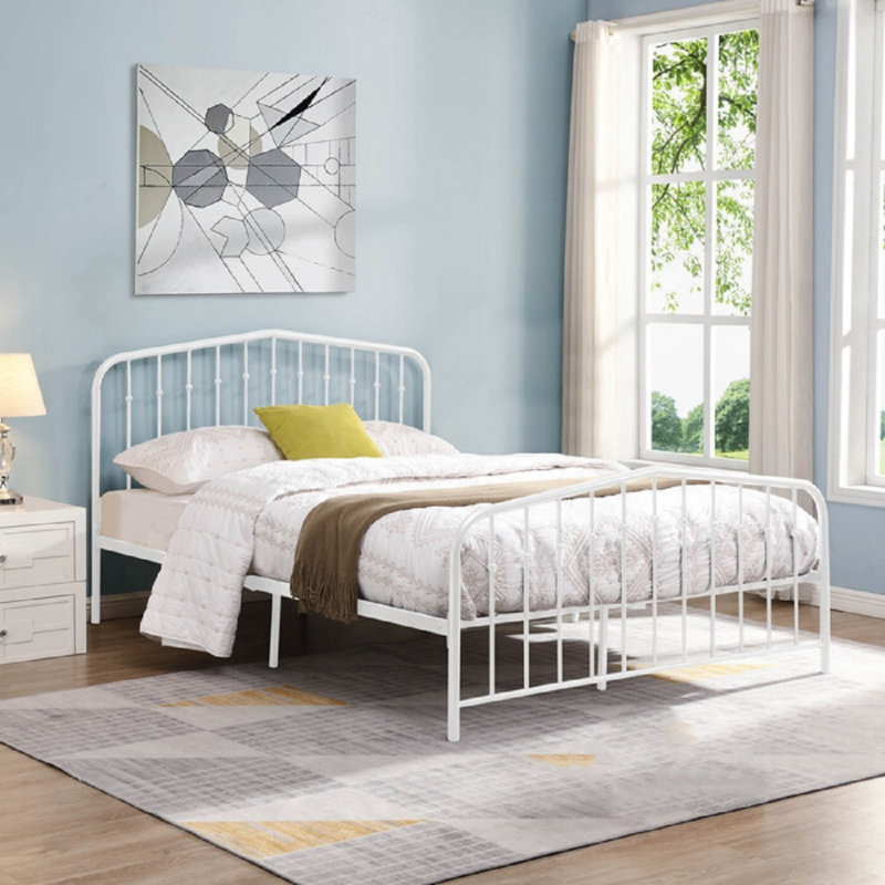 Lit plateforme moderne, Grand lit, Blanc