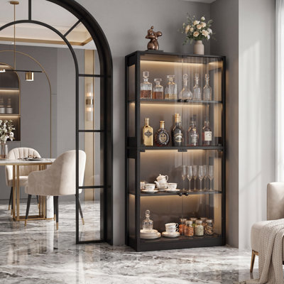 Armoire bar 65 portes H 65 po avec lumières DEL 3 couleurs