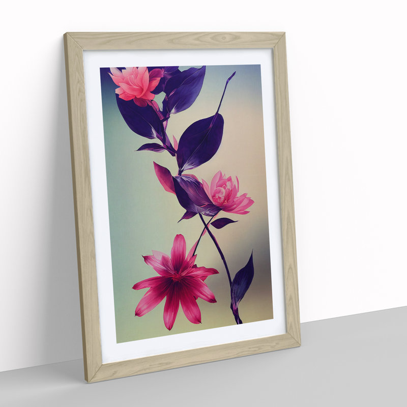 The Mysterious Flowers - Single Picture Frame Painting, Oak, 46cm H x 34cm W x 2cm D