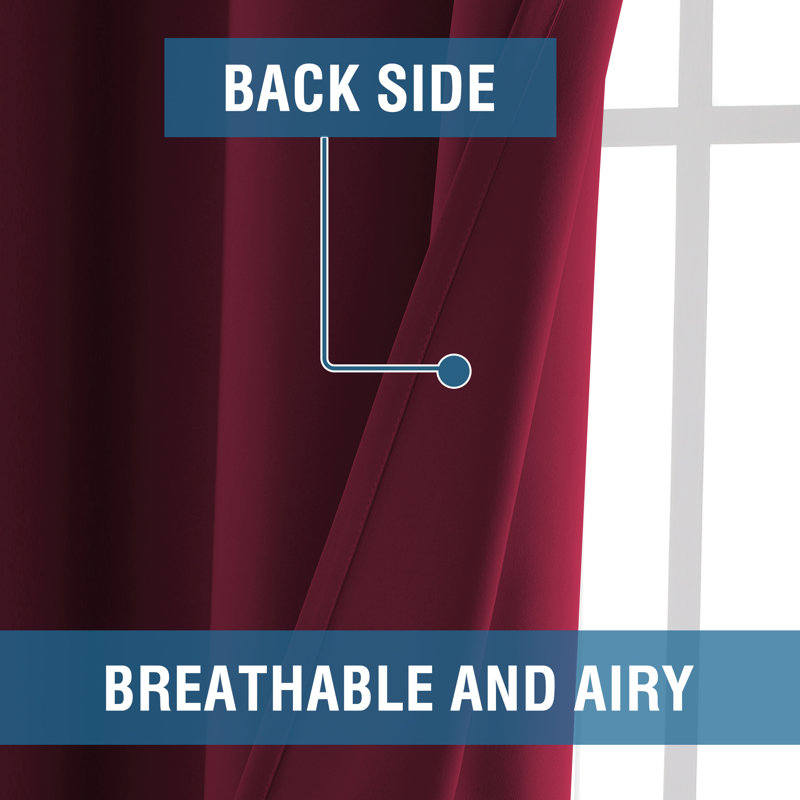 Curtains for Bedroom/Living Room 2 Panels Set - Thermal Insulated Room Darkening Grommet Top Curtains, 42" W x 72" L