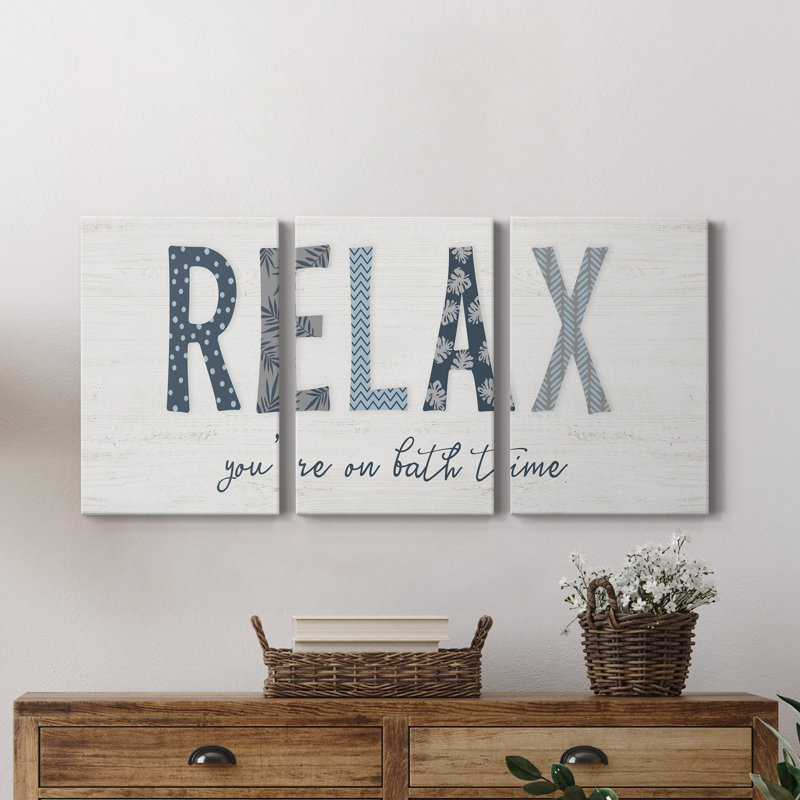Relax - ensemble de 3 reproductions de cadres photo, H 18 po x l 36 po x P 1 po