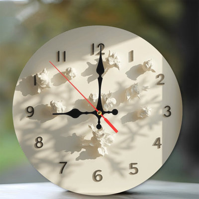 Horloge murale artistique avec motif floral unique