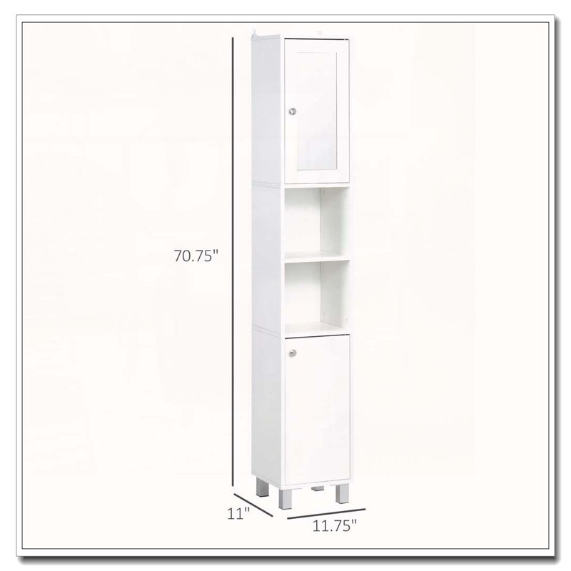 Armoire de rangement haute avec miroir