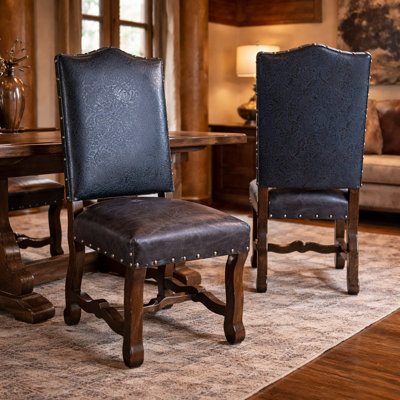Cobalt Ranch Real Leather Dining Chair