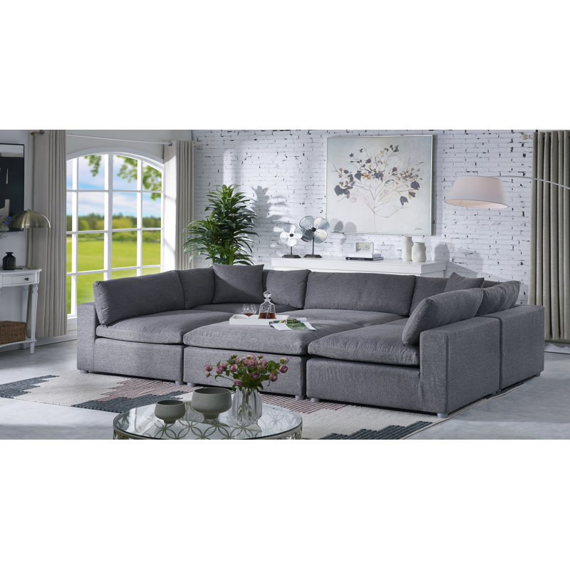 Canapé modulaire de coin avec repose-pieds Narwin