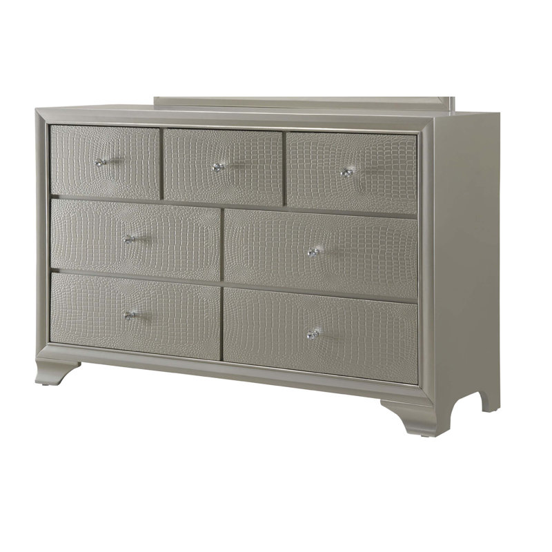 Commode double 5 tiroirs Millerville, Champagne