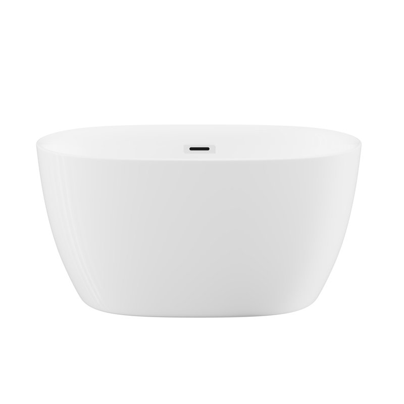 Baignoire de trempage en acrylique 47 po - Blanc autoportant ovale, design luxueux, baignoire autoportante, matériau, drain, blanc