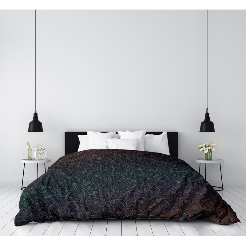 Housse de couette Katelyn Elizabeth, Polyester brossé, Housse de couette simple TG, Noir / Rouge / Bleu