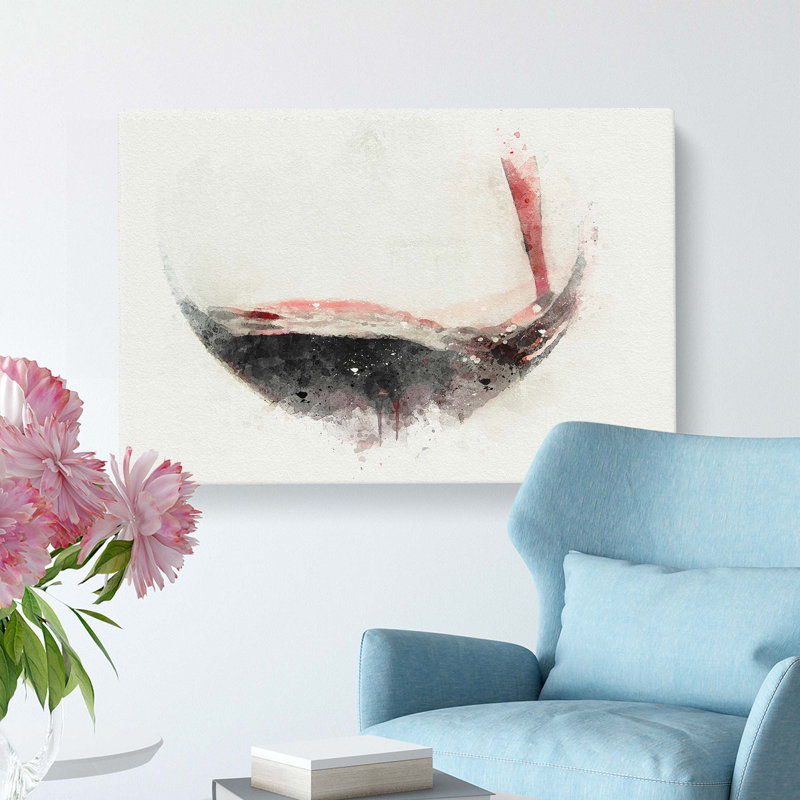 Pouring Of The Red Wine In Abstract - Wrapped Canvas, 40cm H x 60cm W x 3cm D