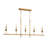 5 - Light Kitchen Island Linear Chandelier With Tapered Fabric Shades