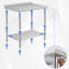 Table de travail en acier inoxydable robuste pour brassage, 30 po x 24 po x 35 po, table de préparation de cuisine commerciale à double couche avec tablette inférieure réglable, bord arqué - 30 * 24 * 35 pouces, sans roulettes, sans plaque arrière