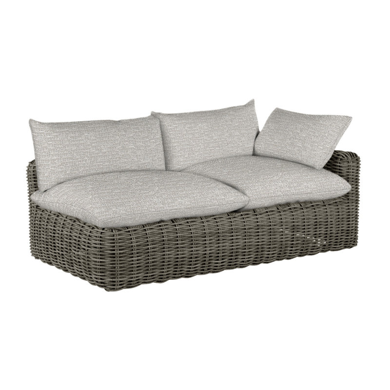 Canapé modulaire Montecito N-Dura, Pas de soudure, Tweed caramel, Gris ardoise