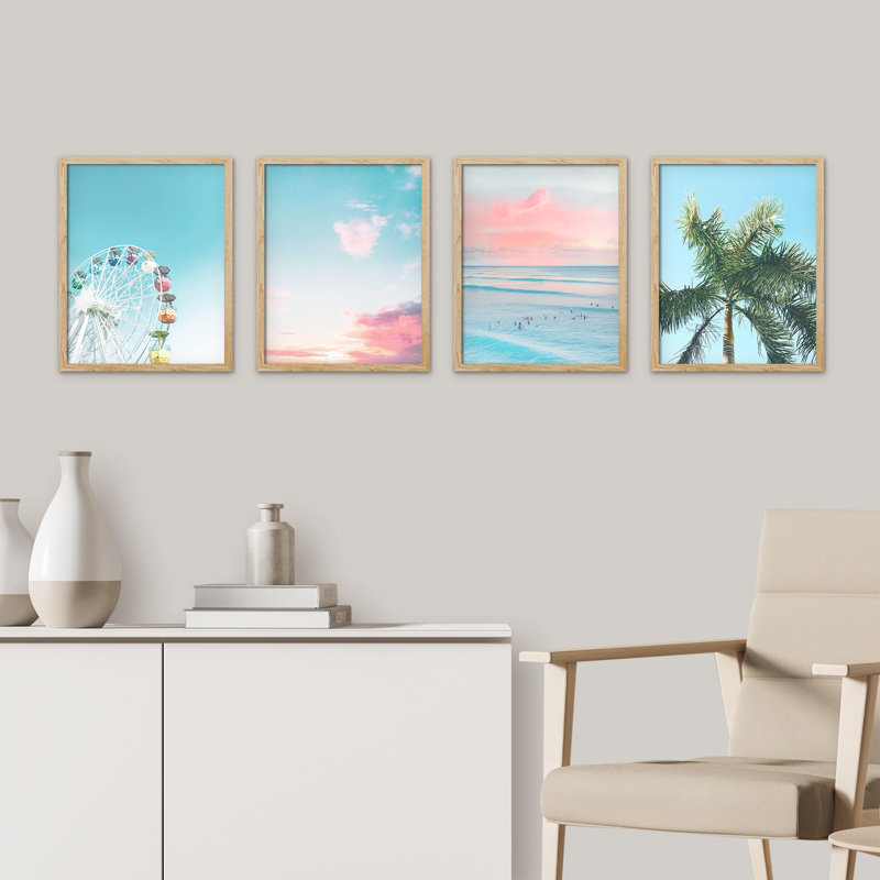 «Tropical Tree Ferris Wheel», impression sur papier 4 pièces, Naturel, H 16 po x l 12 po