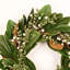 Couronne de 22 po avec mini feuilles d'eucalyptus et de magnolia en forme de ferme artificielle, printemps, hiver et baies pour la porte d'entrée