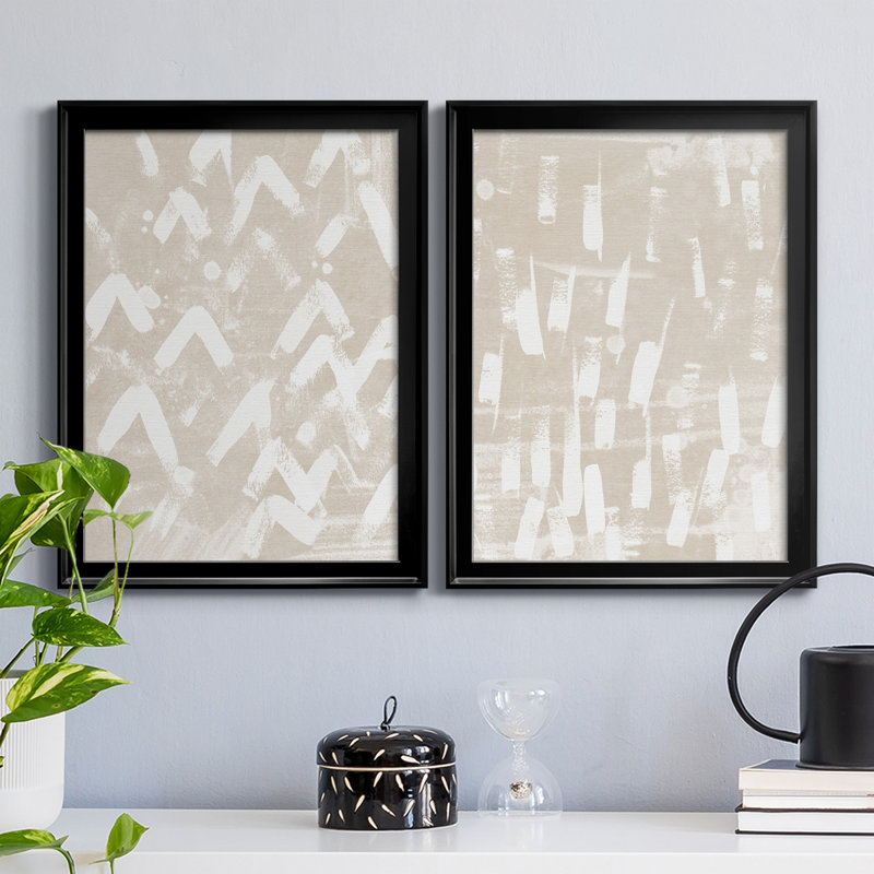 Earth Gravure III - ensemble de 2 peintures sur toile encadrées, Noir, H 24,5 po x l 37 po x P 1 po