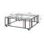Table basse carrée avec plateau en verre et roulettes-2142554557