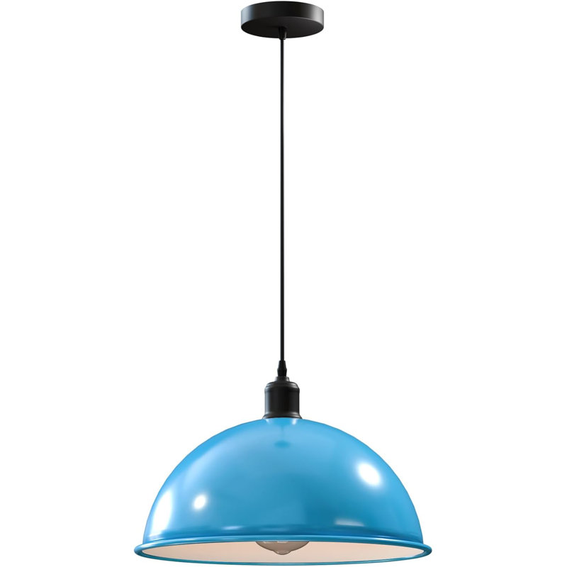 1 - Light Dome Pendant, Light Blue