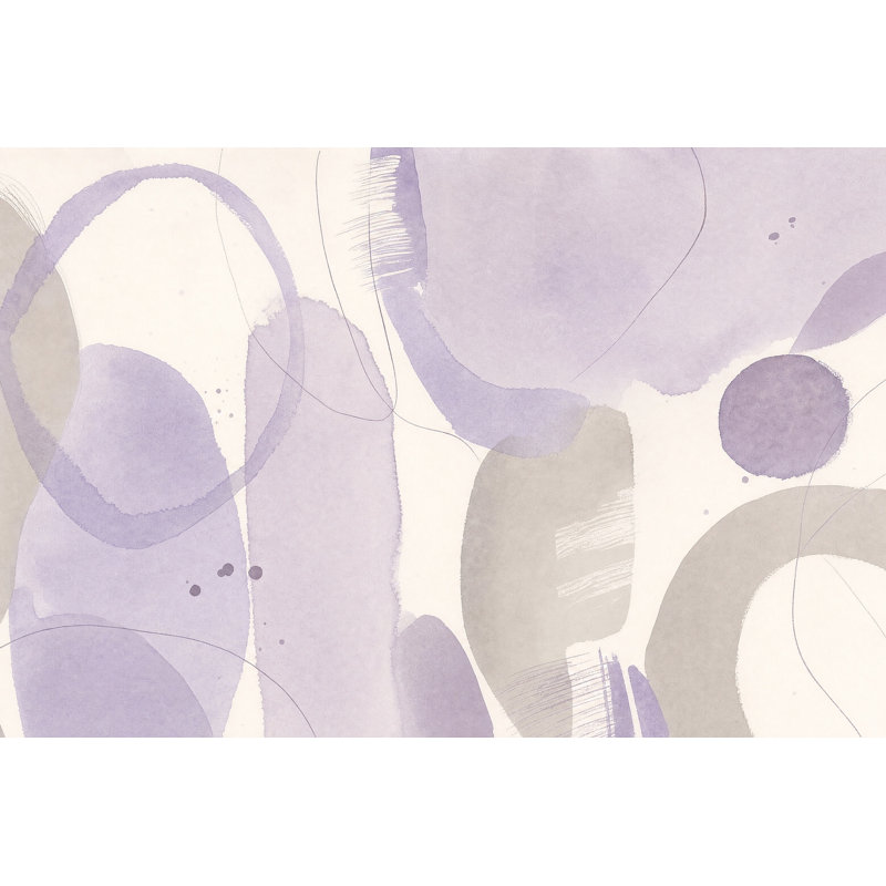 Papier peint texturé aquarelle abstraite délavé doux neutre, 140 po x 108 po, Peler et coller