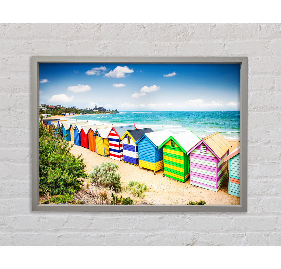 Beach Hut Delight - Einzelner Bilderrahmen Kunstdrucke auf Leinwand