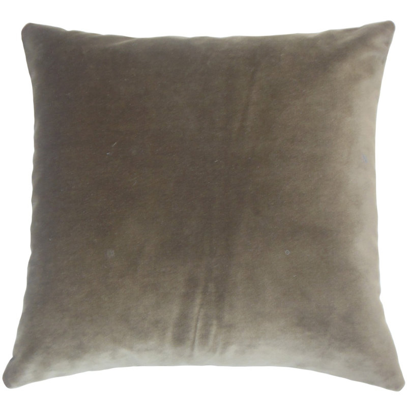 Coussin en coton Caly, Hauteur (24 po) x largeur (24 po), Écorce