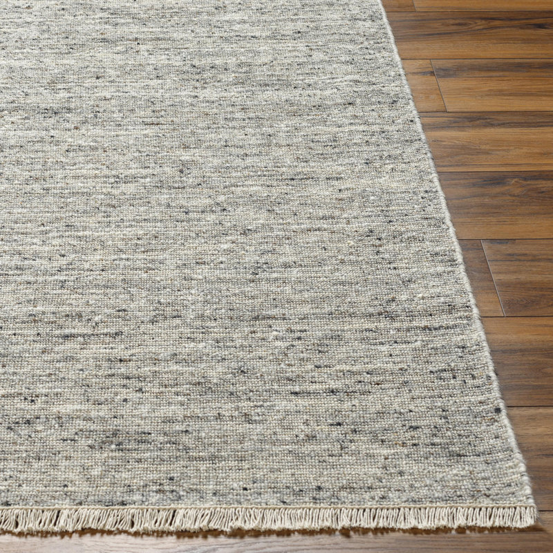 Wool Area Rug in Gray, Rectangle 2' x 3'