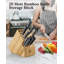 Base de cuisson Cook N Home, bloc à couteaux en bambou sans couteaux, support à couteaux universel pour porte-couteaux pour un rangement facile dans la cuisine, 20 fentes-93364124-93364123