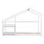 Lit maison en bois, lit en bois avec tablette, sans sommier, lit