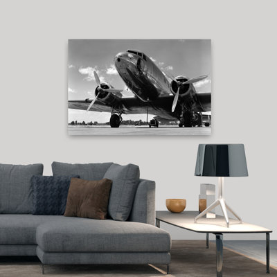 1940, hélice domestique, avion à deux moteurs, train d'atterrissage, nez et ailes partielles, art rétro rétro classique