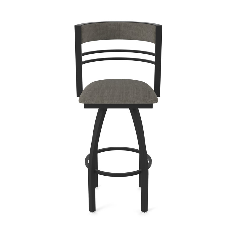 Hunter Swivel Stool, Black Wrinkle, Tabouret de comptoir (siège d'une hauteur de 25 p, Tissu - graphique calice