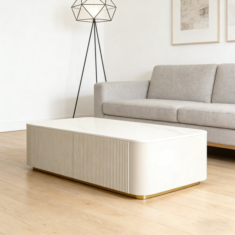 Table basse avec plateau de rangement de luxe