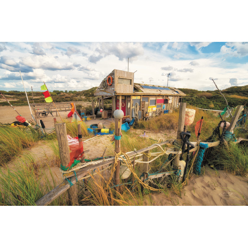 Le musée de la plage, H 32 po x l 48 po, Non, Cadre simple argenté