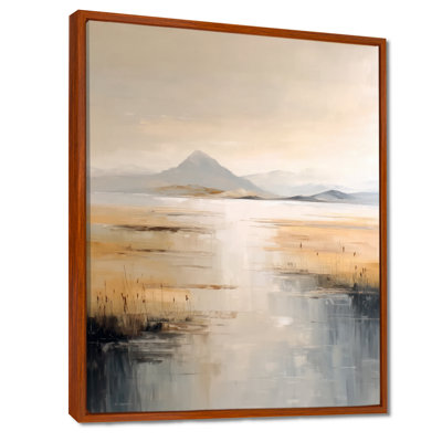Brown Grey Sunset Over Flathead Lake - Montana Wall Art Decor, Brown Landscape Canvas Print
