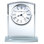 Roman Numeral Quartz movement / Crystal Alarm Tabletop Clock in Silver