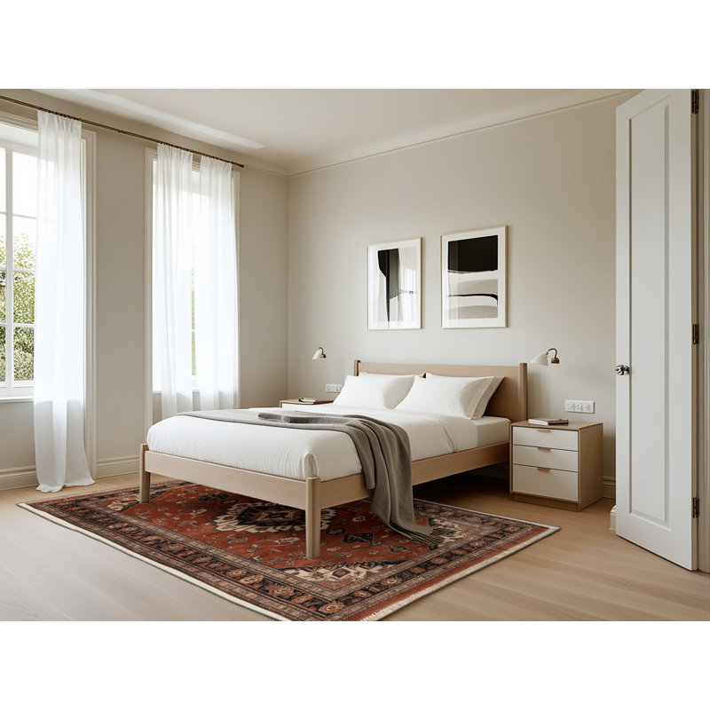 Tapis brun lavable à la machine, Rectangle 5 pi x 7 pi