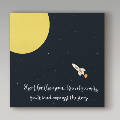 Audranna 'Shoot for the Moon' Textual Art on Wrapped Canvas