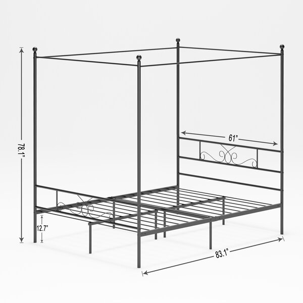 Etta Avenue™ Teen Alaina Metal Canopy Bed & Reviews | Wayfair