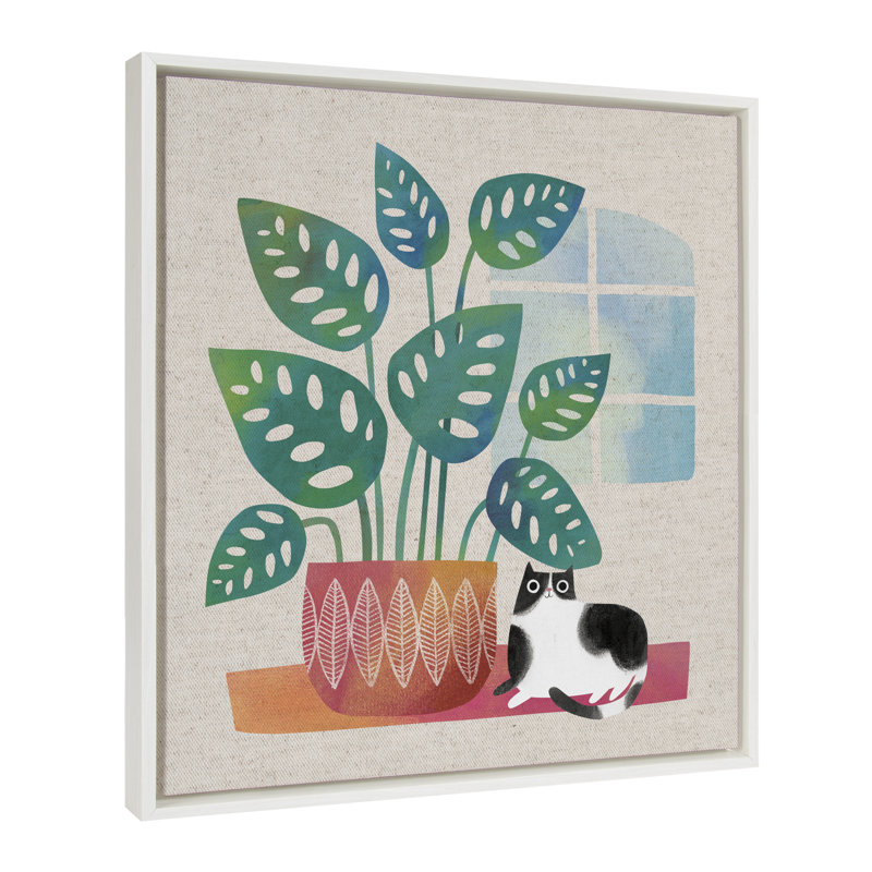 Impression sur toile encadrée «Big Plant» par planète chat
