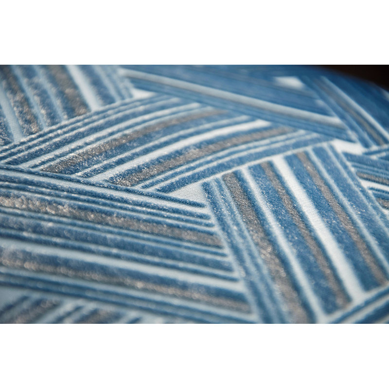 Entwined Square Velvet Pillow Cover & Insert, Denim, 22" x 22"
