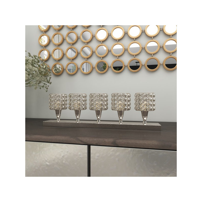 Bougeoir en aluminium 5 colonnes