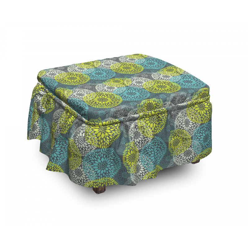Housse pour repose-pieds chrysanthemum contour-dessin