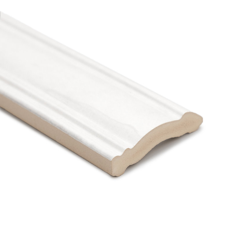 Waverly 3'' x 12'' Polished Ceramic Chair Rail, White